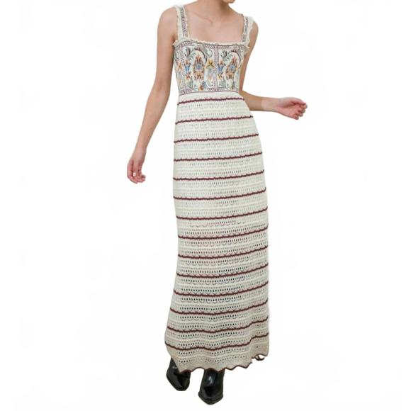 NEW CECILIA PRADO katiane knit maxi dress in white